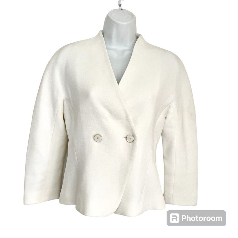 Judith & Charles White Two Button Blazer